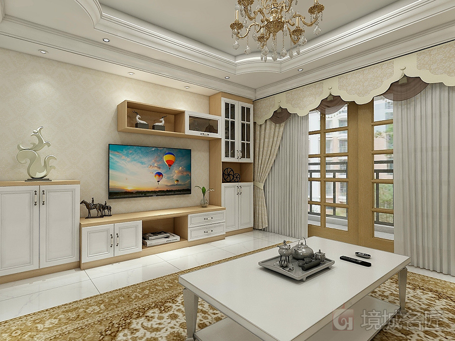 簡(jiǎn)約風(fēng)格電視柜組合效果圖—X0015